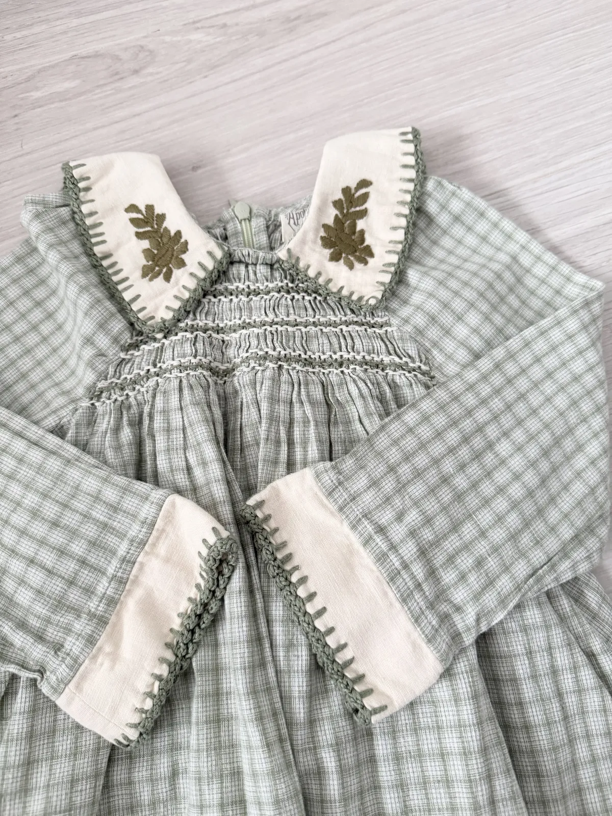 小旭市集] Apolina - Robe hazel worker checksage - 3y / 100cm