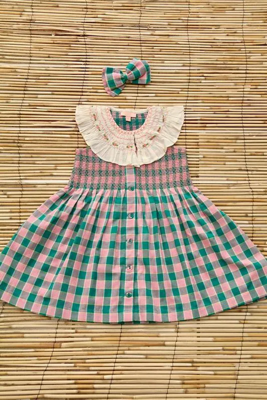 Bonjour Diary アウター チェック 刺繍 8Y 新品 Bonjour Diary 総刺繍