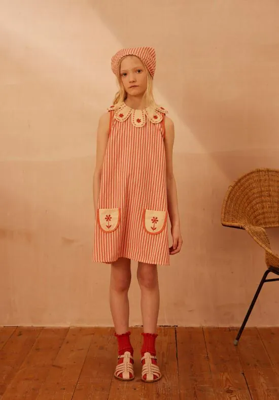 小旭市集] 徵求物品Apolina - Flora dress - Mayols stripe - 單一尺寸