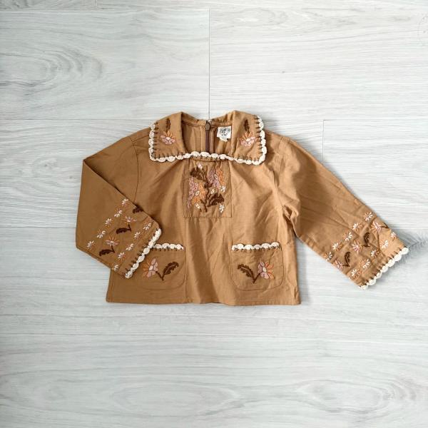 小旭市集] Apolina - Dusty blouse - caramel - 3y / 100cm